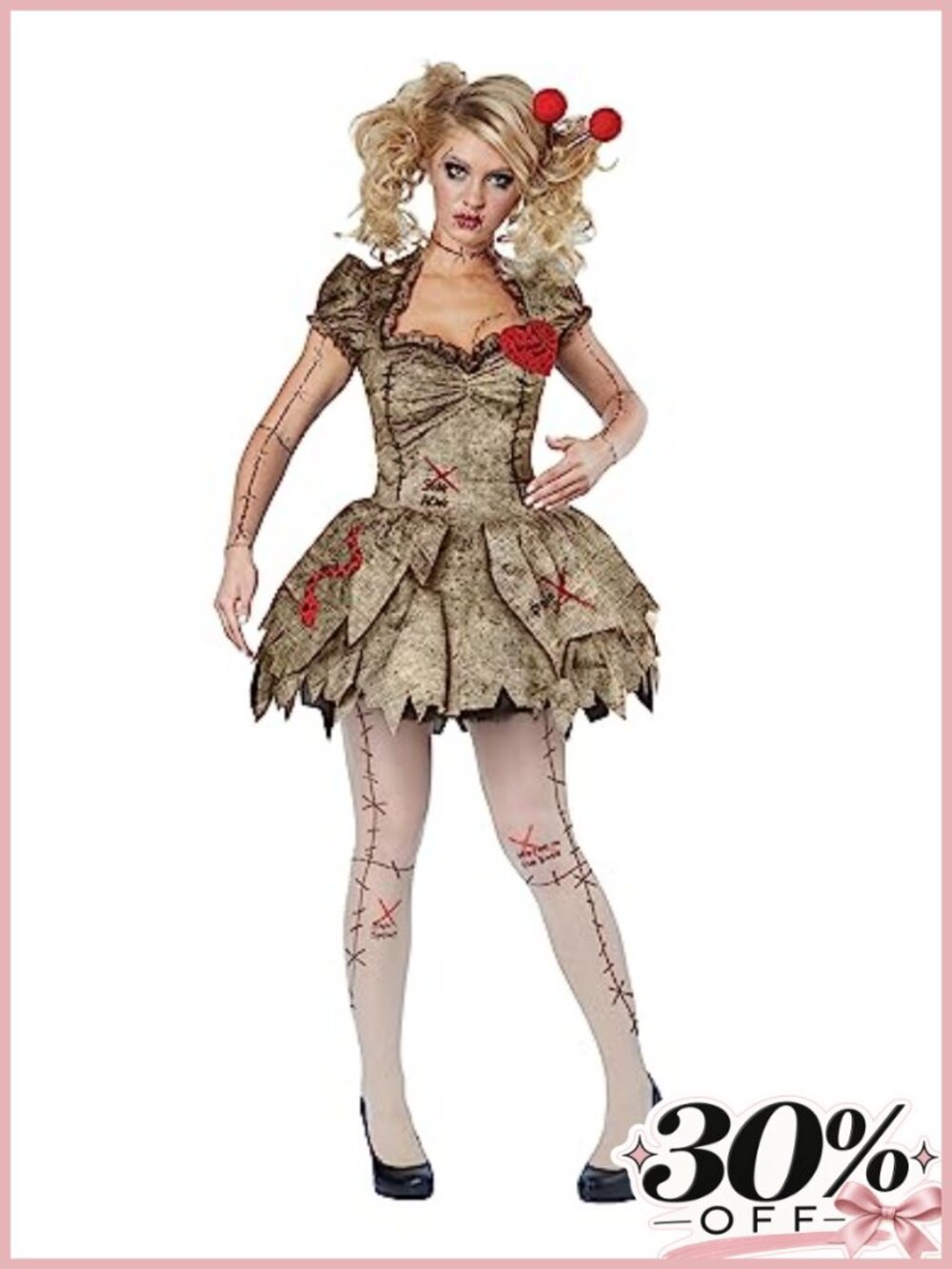 Voodoo Dolly Costume Dress Hosiery Stick Pins Halloween